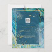 ピーコックブルー金ゴールドインク結婚抽象芸術 (裏面)