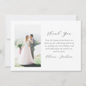 ピーコックブルー金ゴールド結婚写真 サンキューカード (裏面)