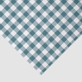 ピーコックブルー(ダークティール(緑がかった色)またはアクア)とホワイトギンガム 薄葉紙 (詳細)