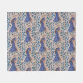 ピーコックブルー フリースブランケット (正面(横))