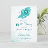 ピーコックプルームブライダルシャワー招待状 招待状 (スタンド正面)