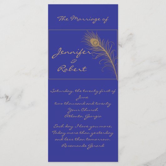 ピーコックプルーム金ゴールドとネイビーブループログラム プログラム (正面)