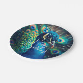 ピーコックプロファイルハッピーバースデー ペーパープレート (アングル)