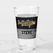 ピーコックベース魚釣りビールアングラーフィッシャーマンメンズ タンブラーグラス (裏面)