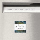 ピーコックペイズリーインディアン結婚式招待状 マグネット (インサイチュ (食洗機))