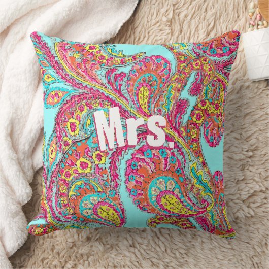 ピーコックペイズリータンゲリンマスタードイエローブリデス クッション (ブランケット)