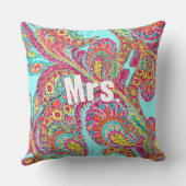 ピーコックペイズリータンゲリンマスタードイエローブリデス クッション (裏面)