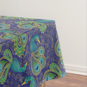 ピーコックペイズリー柄 ブルー テーブルクロス (インサイチュ)