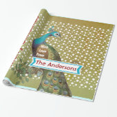 ピーコックホリデーパーソナライズされたラッピング紙 ラッピングペーパー (アンロールド)