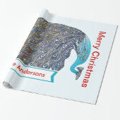 ピーコックホリデーパーソナライズされたラッピング紙 ラッピングペーパー (アンロールド)