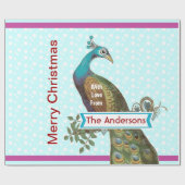 ピーコックホリデーパーソナライズされたラッピング紙 ラッピングペーパー (フラット)