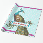 ピーコックホリデーパーソナライズされたラッピング紙 ラッピングペーパー (アンロールド)