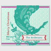 ピーコックホリデーパーソナライズされたラッピング紙 ラッピングペーパー (フラット)