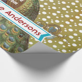 ピーコックホリデーパーソナライズされたラッピング紙 ラッピングペーパー (角)