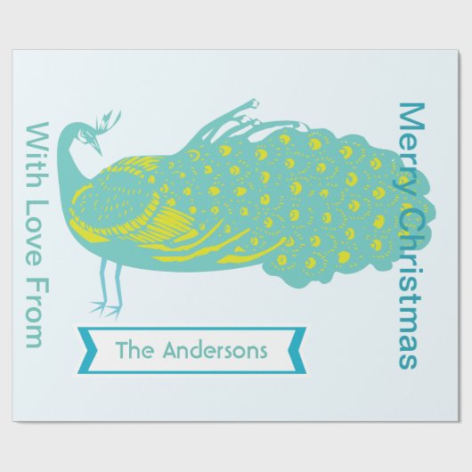 ピーコックホリデーパーソナライズされたラッピング紙 ラッピングペーパー (フラット)