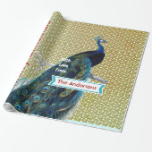 ピーコックホリデーパーソナライズされたラッピング紙 ラッピングペーパー (アンロールド)