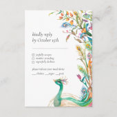 ピーコックボタニカル鮮やかフローラカラフルRSVP エンクロージャーカード (正面)