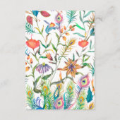 ピーコックボタニカル鮮やかフローラカラフルRSVP エンクロージャーカード (裏面)