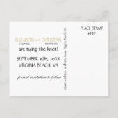 ピーコックボタン&ボウ日付を保存はがき – 青 案内ポストカード (裏面)