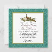 ピーコックマグノリアフローラスワールダマスウェディング 招待状 (裏面)