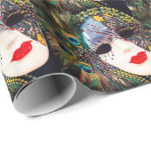 ピーコックマスカレードマルディグラスマスクラッピング紙 ラッピングペーパー (ロールコーナー)