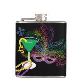 ピーコックマスクとマルティニマルディグラ フラスク (正面)