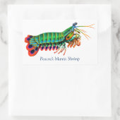 ピーコックマンティスエビリーフ生物シール 長方形シール (バッグ)