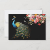 ピーコックムーディーズフローラインディアンウェディングRSVP 招待状 (裏面)