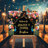 ピーコックムーディーズフローラインディアンウェルカム披露宴標識 ポスター