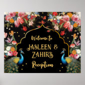 ピーコックムーディーズフローラインディアンウェルカム披露宴標識 ポスター (正面)