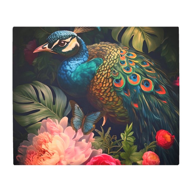 ピーコックメタルウォールアート メタルプリント (正面)