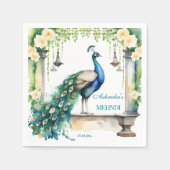 ピーコックメンディジャスミン結婚インディアンの食器 スタンダードカクテルナプキン (正面)