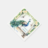 ピーコックメンディジャスミン結婚インディアンの食器 スタンダードカクテルナプキン (角)