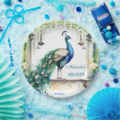 ピーコックメンディジャスミン結婚インディアンの食器 ペーパープレート (パーティー)