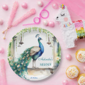 ピーコックメンディジャスミン結婚インディアンの食器 ペーパープレート (パーティー)