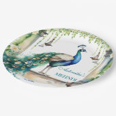 ピーコックメンディジャスミン結婚インディアンの食器 ペーパープレート (アングル)