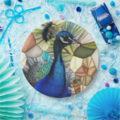 ピーコックモザイクカラフル紙プレート ペーパープレート (パーティー)