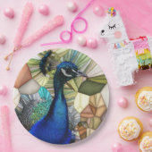 ピーコックモザイクカラフル紙プレート ペーパープレート (パーティー)