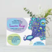 ピーコックモダンバーバルミツワー招待状 招待状 (スタンド正面)