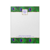 ピーコックモノグラムパーソナライズされたメモ帳 ノートパッド (回転)