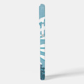 ピーコックモノグラムモダンフラワーティール（緑がかった色） Case-Mate iPhoneケース (裏面 / 左)