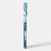 ピーコックモノグラムモダンフラワーティール（緑がかった色） Case-Mate iPhoneケース (裏面 / 右)