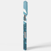 ピーコックモノグラムモダンフラワーティール(緑がかった色) Case-Mate iPhoneケース (裏面 / 右)