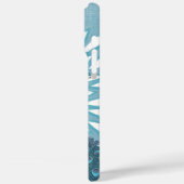 ピーコックモノグラムモダンフラワーティール(緑がかった色) Case-Mate iPhoneケース (裏面 / 左)