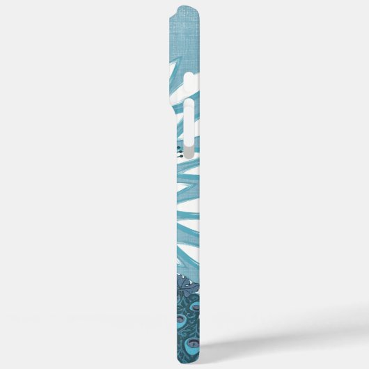 ピーコックモノグラムモダンフラワーティール（緑がかった色） Case-Mate iPhoneケース (裏面 / 左)