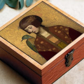 ピーコックモリス金ゴールドブルゴーニュアールヌーボーポートレート タイル