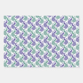 ピーコックラッピング紙グリーンアンドパープル ラッピングペーパーシート (正面2)