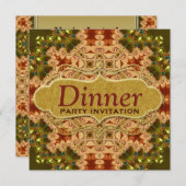 ピーコックラッフルレースディナーパーティー招待状 招待状 (正面/裏面)