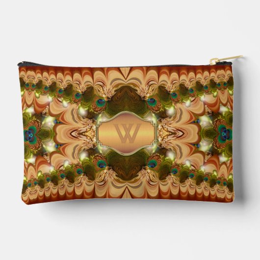 ピーコックラフレースのようル名前をカスタムするバッグ アクセサリーポーチ (裏面)