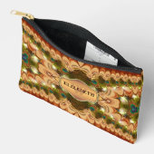 ピーコックラフレースのようル名前をカスタムするバッグ アクセサリーポーチ (見開き)